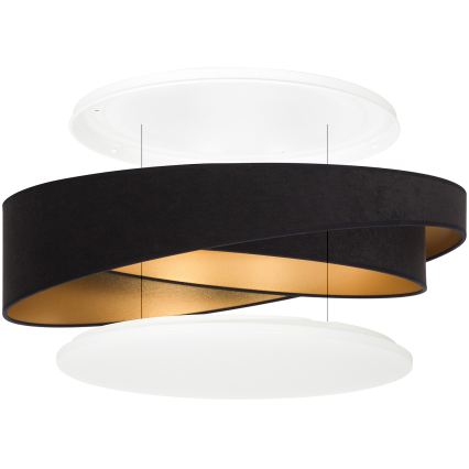 BRILAGI - Plafoniera LED VELVET TWIST LED/24W/230V 4000K Ø 55 cm nero/oro