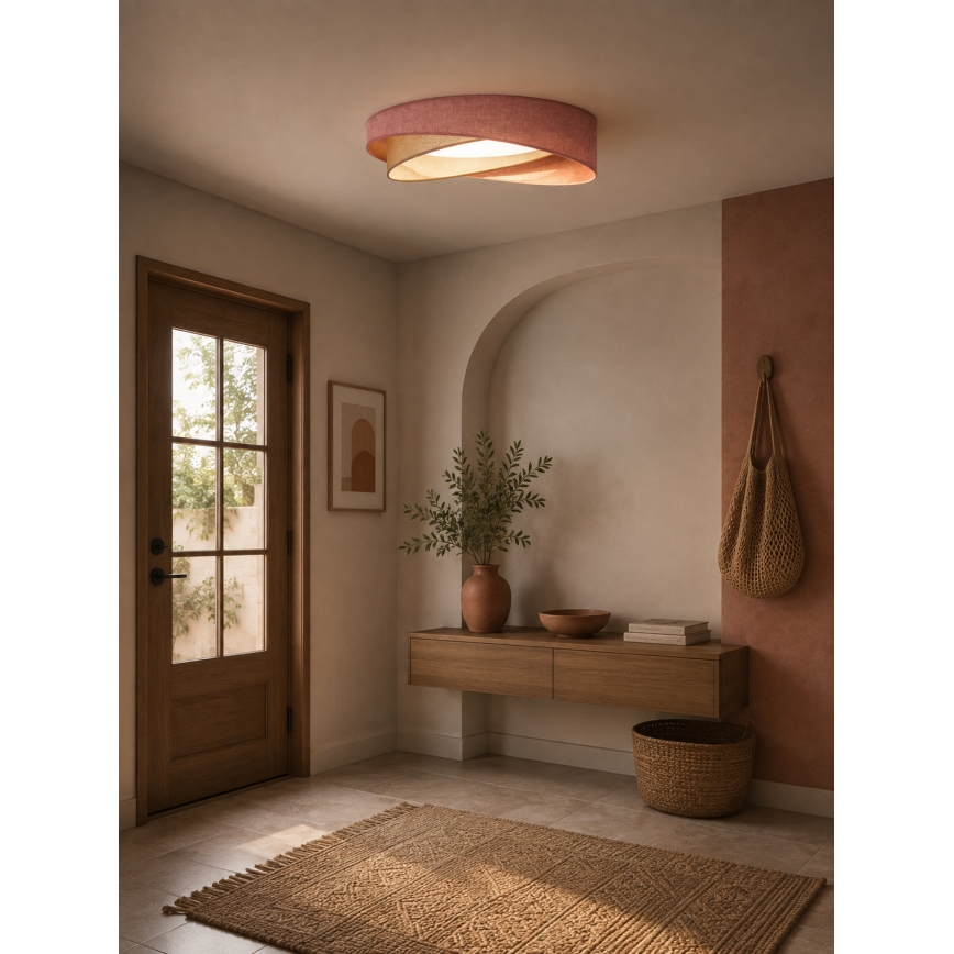 BRILAGI - Plafoniera LED VELVET TWIST LED/24W/230V 4000K Ø 55 cm rosa/crema