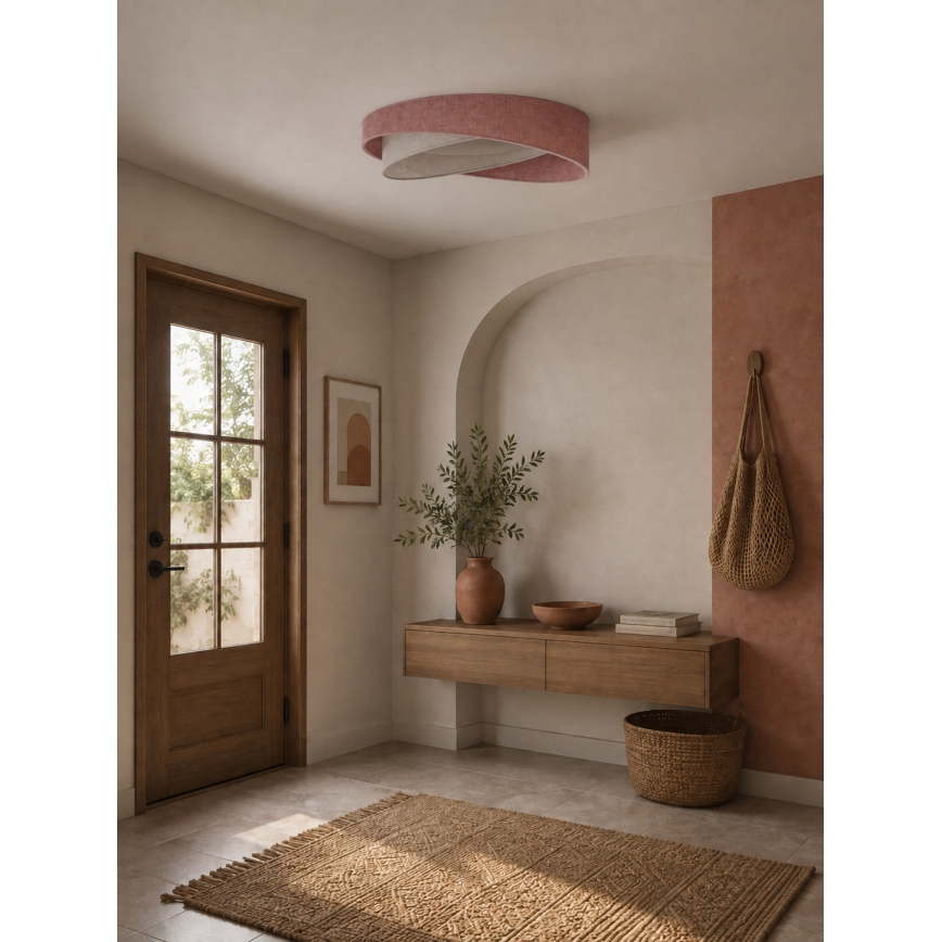 BRILAGI - Plafoniera LED VELVET TWIST LED/24W/230V 4000K Ø 55 cm rosa/crema