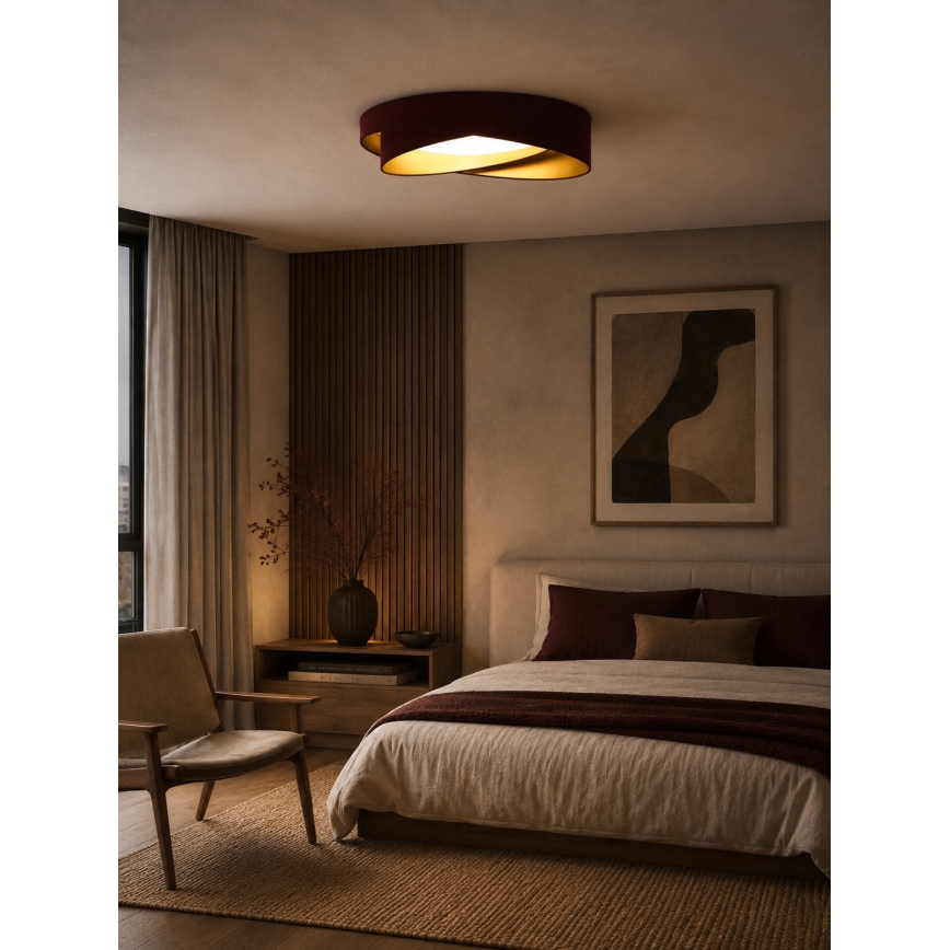 BRILAGI - Plafoniera LED VELVET TWIST LED/24W/230V 4000K Ø 55 cm bordeaux/oro