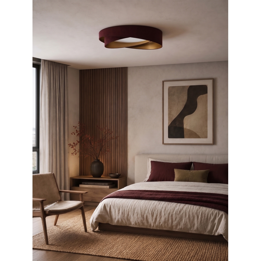 BRILAGI - Plafoniera LED VELVET TWIST LED/24W/230V 4000K Ø 55 cm bordeaux/oro