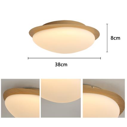 Brilagi - Plafoniera LED VISBY WOOD LED/18W/230V Ø 38 cm marrone