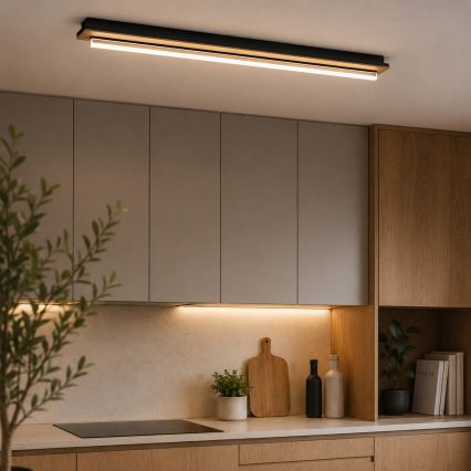 Brilagi - Plafoniera LED WOODY FLAT LED/25W/230V 118 cm rovere/nero
