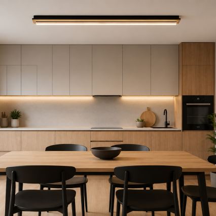 Brilagi - Plafoniera LED WOODY FLAT LED/25W/230V 118 cm rovere/nero