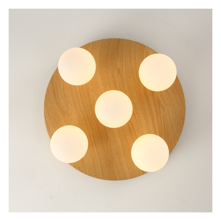 Brilagi - Plafoniera LUND WOOD 5xG9/9W/230V Ø 40 cm in legno di caucciù