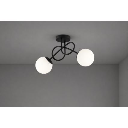 Brilagi - Plafoniera MILO 2xE27/60W/230V nera
