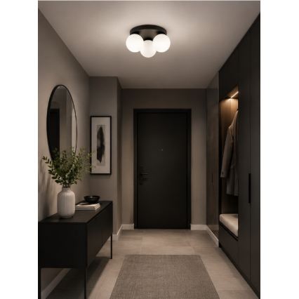 Brilagi - Plafoniera MILO 3xE27/60W/230V Ø 35 cm nero