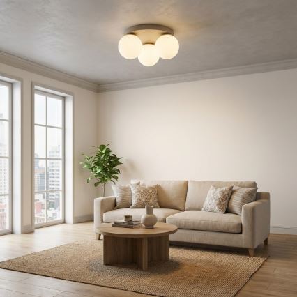 Brilagi - Plafoniera MILO ECRU 1x E27/60W/230V, Ø 15 cm, beige/oro