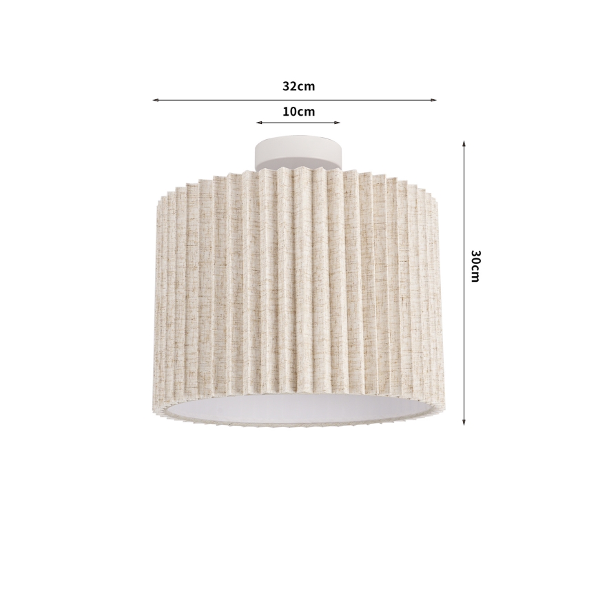 Brilagi - Plafoniera NORDIC WAVE 1xE27/15W/230V Ø 32 cm in lino/bianco