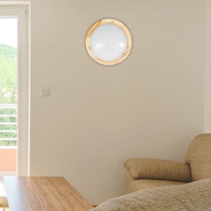 Brilagi - Plafoniera ORBIS 1xE27/60W/230V Ø 30 cm in pino