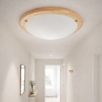 Brilagi - Plafoniera ORBIS 2xE27/60W/230V Ø 38 cm in pino