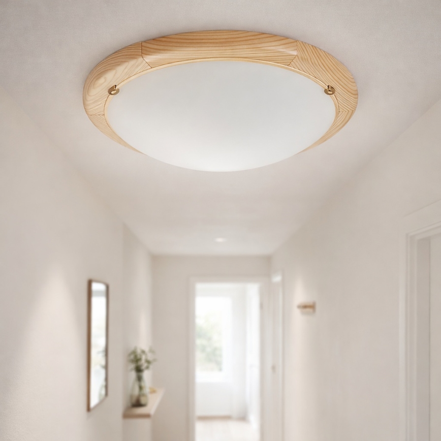 Brilagi - Plafoniera ORBIS 2xE27/60W/230V Ø 38 cm in pino