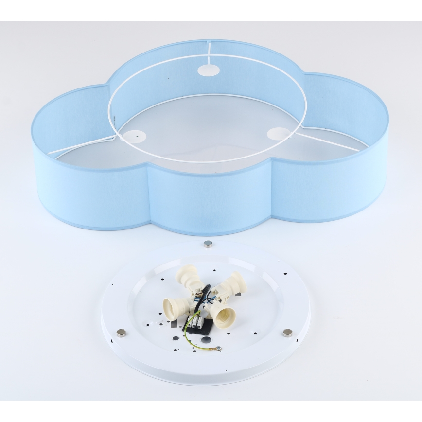 Brilagi - Plafoniera per bambini NIMBUS 4xE27/15W/230V 46x63 cm blu
