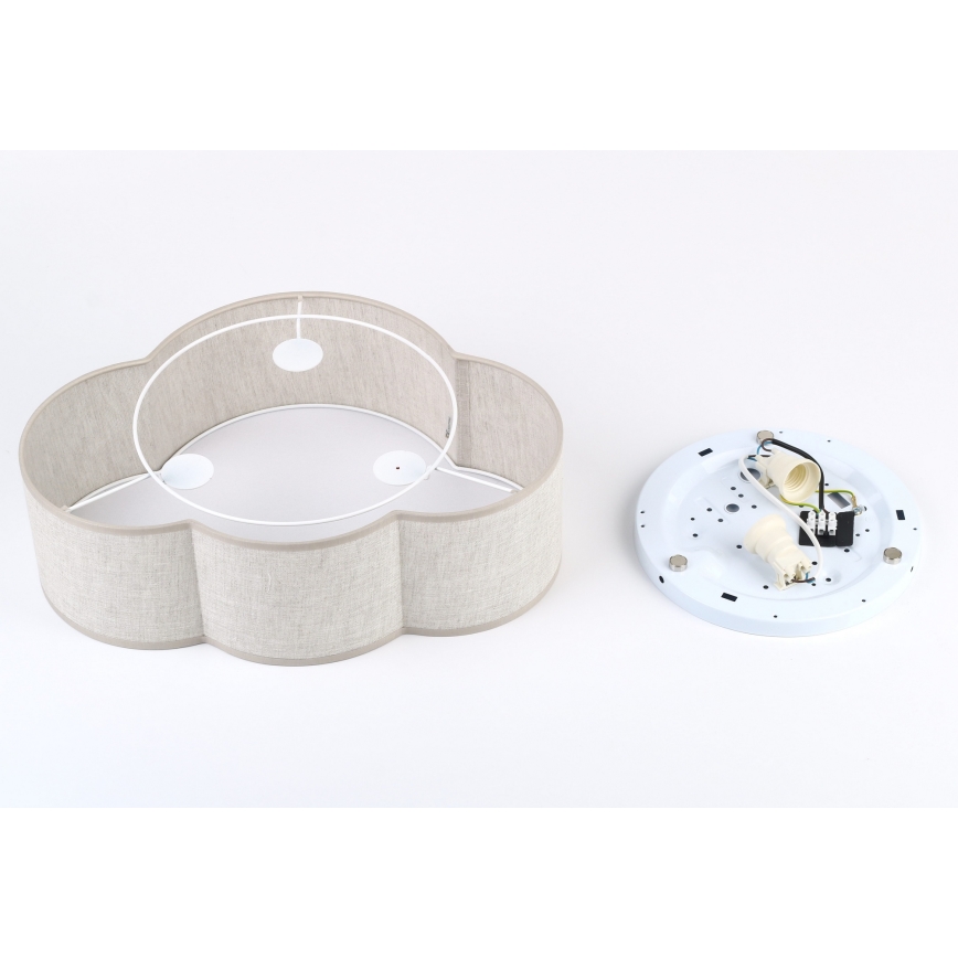 Brilagi - Plafoniera per bambini NIMBUS MINI LINEN 2xE27/15W/230V 31x43 cm beige