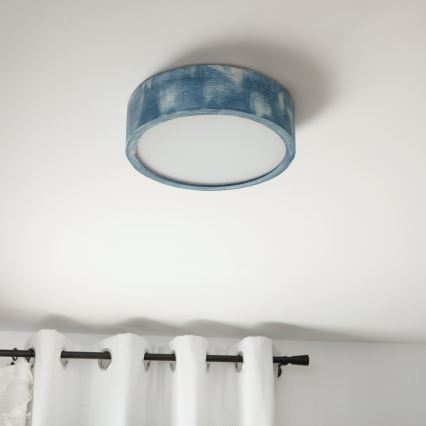 Brilagi - Plafoniera PINO 1xE27/15W/230V pino/blu Ø 27,5 cm