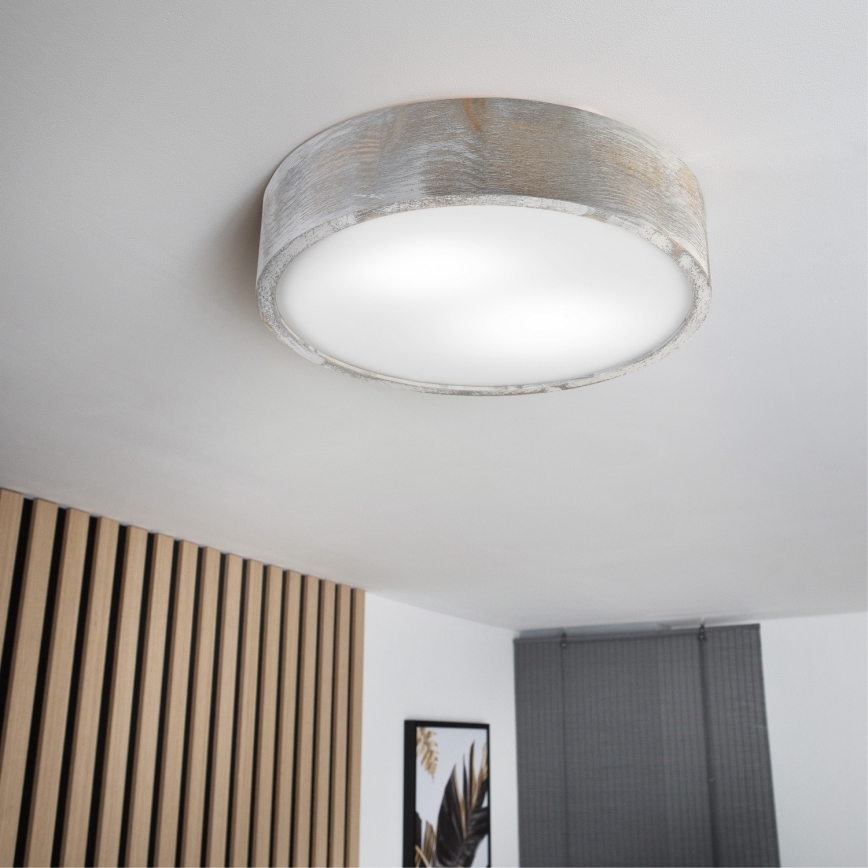 Brilagi - Plafoniera PINO 2xE27/15W/230V pino/argento Ø 37,5 cm