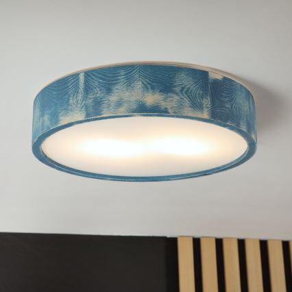 Brilagi - Plafoniera PINO 2xE27/15W/230V pino/blu Ø 37,5 cm