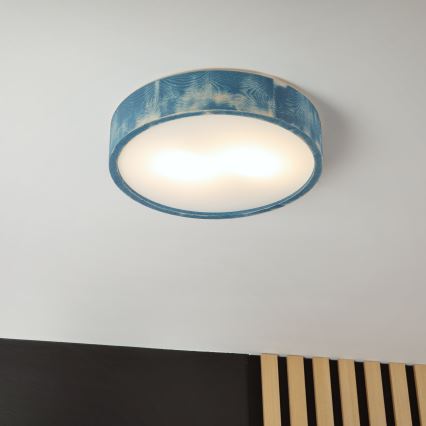 Brilagi - Plafoniera PINO 2xE27/15W/230V pino/blu Ø 37,5 cm