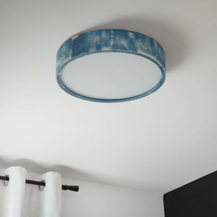 Brilagi - Plafoniera PINO 2xE27/15W/230V pino/blu Ø 37,5 cm