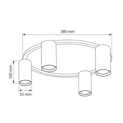 Brilagi - Plafoniera SELE 4xGU10/30W/230V beige
