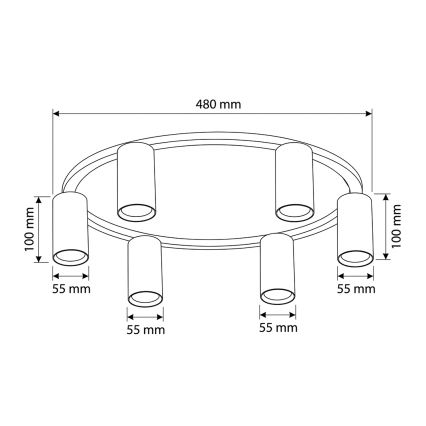 Brilagi - Plafoniera SELE 6xGU10/30W/230V beige