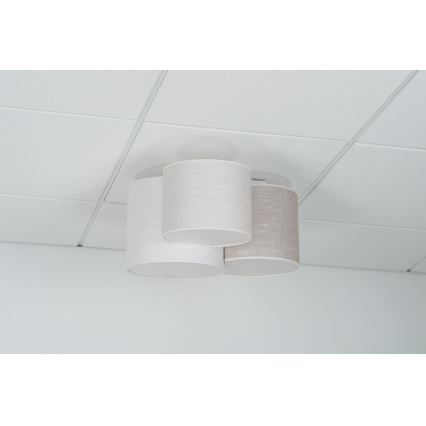 Brilagi - Plafoniera SNAKE 3xE27/15W/230V grigio/color crema