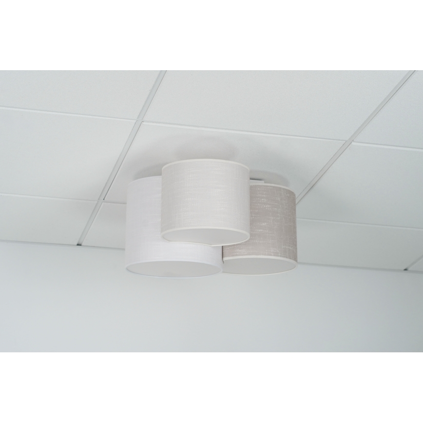 Brilagi - Plafoniera SNAKE 3xE27/15W/230V grigio/color crema