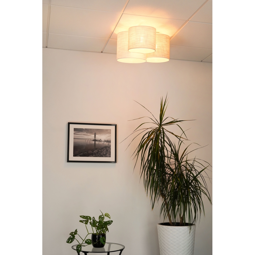 Brilagi - Plafoniera SNAKE 3xE27/15W/230V grigio/color crema