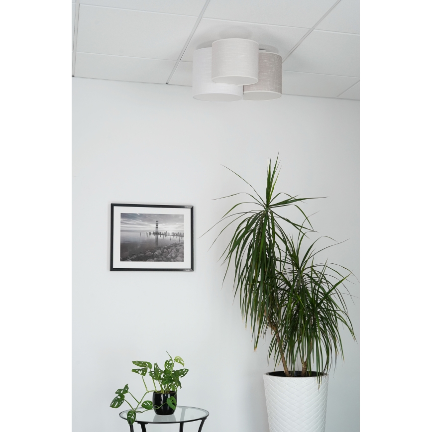 Brilagi - Plafoniera SNAKE 3xE27/15W/230V grigio/color crema