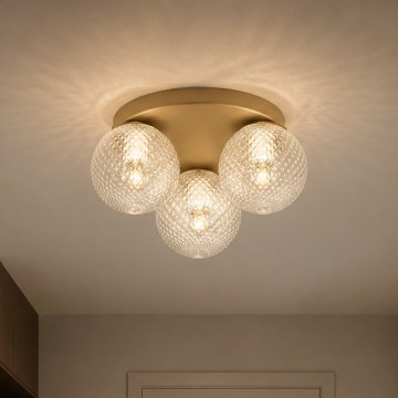 Brilagi - Plafoniera STELLA 3xE27/60W/230V diam. 35 cm beige/oro