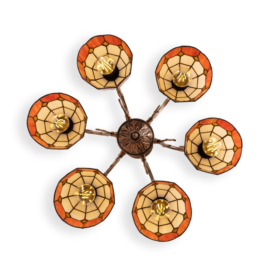 BRILAGI - Plafoniera stile Tiffany SIENNA 6xE27/60W/230V Ø 60 cm