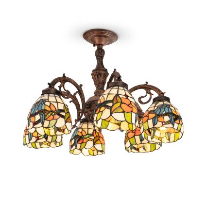 Brilagi - plafoniera Tiffany a vetri colorati JUNGLE 6xE27/60W/230V Ø 60 cm