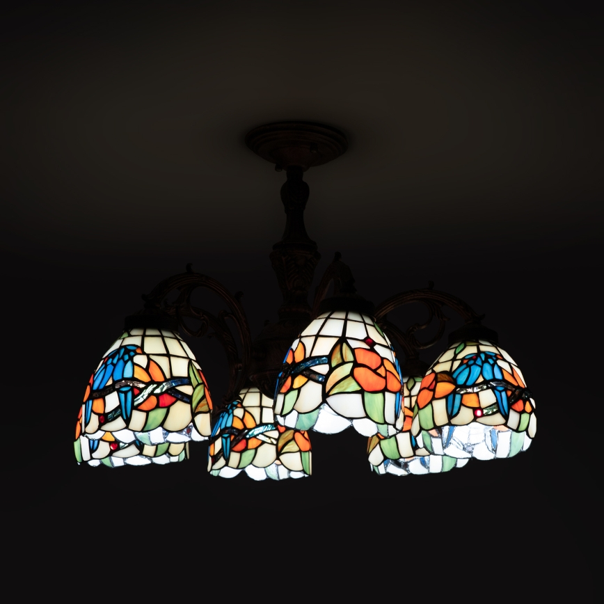 Brilagi - plafoniera Tiffany a vetri colorati JUNGLE 6xE27/60W/230V Ø 60 cm