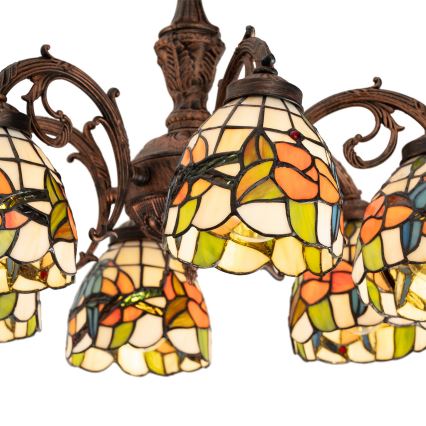 Brilagi - plafoniera Tiffany a vetri colorati JUNGLE 6xE27/60W/230V Ø 60 cm