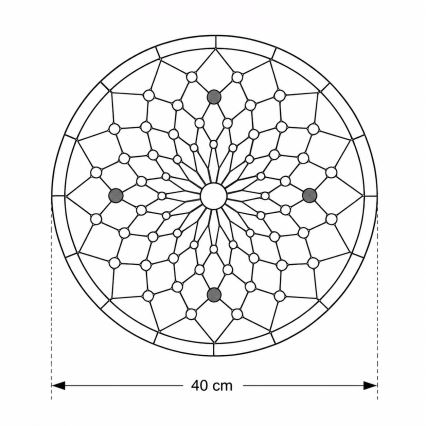 Brilagi - plafoniera Tiffany in vetro colorato AVORIO 3xE27/60W/230V Ø 40 cm