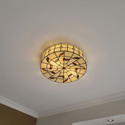 Brilagi - Plafoniera Tiffany in vetro colorato FOLIA 3xE27/60W/230V Ø 40 cm