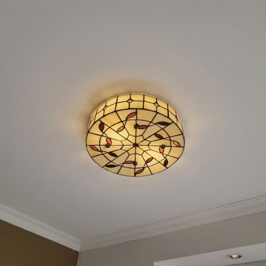 Brilagi - Plafoniera Tiffany in vetro colorato FOLIA 3xE27/60W/230V Ø 40 cm