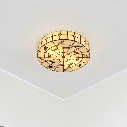 Brilagi - Plafoniera Tiffany in vetro colorato FOLIA 3xE27/60W/230V Ø 40 cm