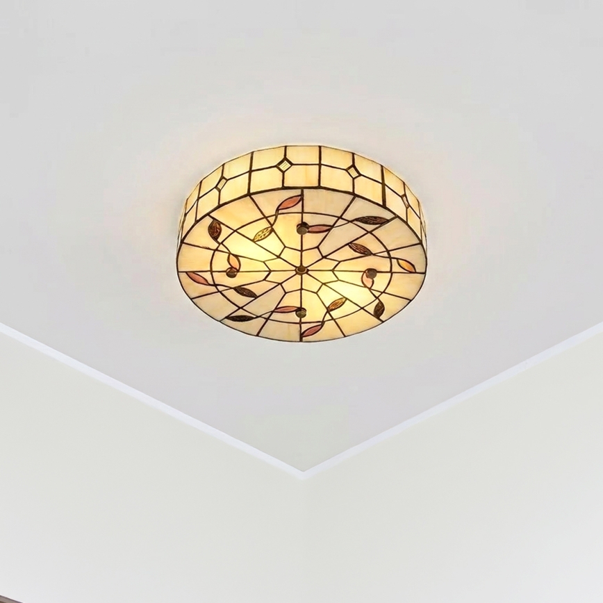 Brilagi - Plafoniera Tiffany in vetro colorato FOLIA 3xE27/60W/230V Ø 40 cm