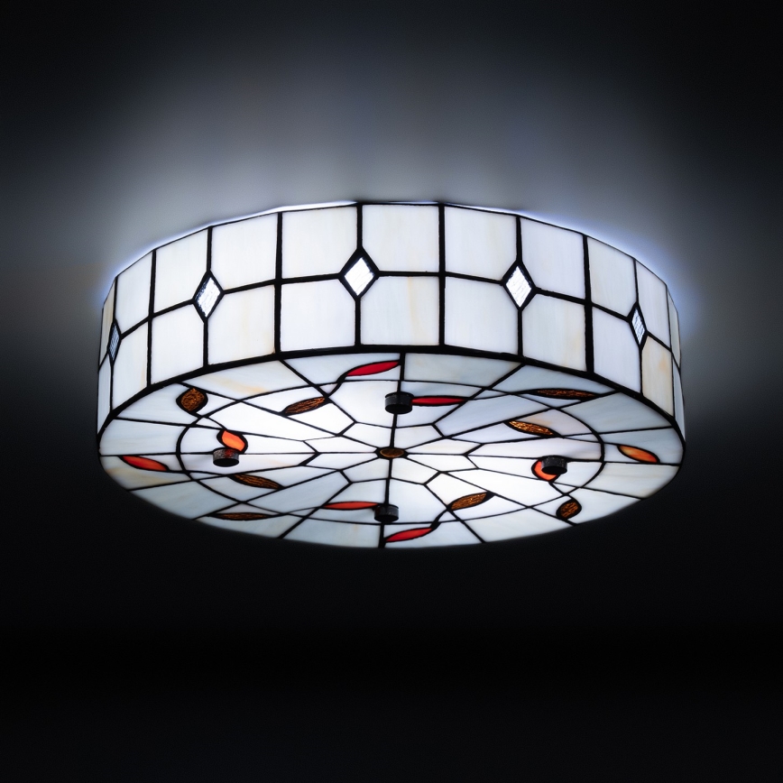Brilagi - Plafoniera Tiffany in vetro colorato FOLIA 3xE27/60W/230V Ø 40 cm