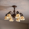 Brilagi - Plafoniera Tiffany in vetro colorato FOLIA 6xE27/60W/230V Ø 60 cm