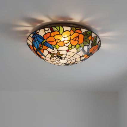 Brilagi - Plafoniera Tiffany in vetro colorato JUNGLE 2xE27/60W/230V Ø 40 cm