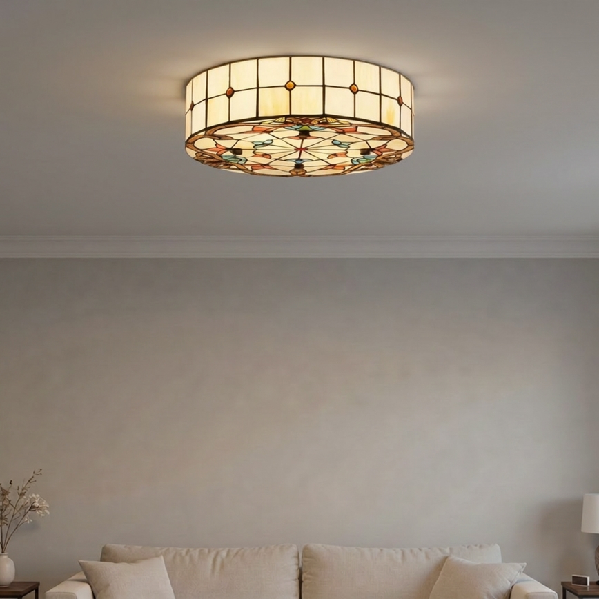 Brilagi - Plafoniera Tiffany in vetro colorato MIRABELLA 3xE27/60W/230V diam. 40 cm