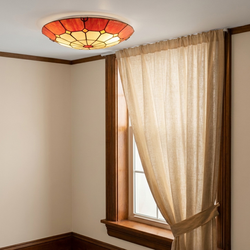 Brilagi - Plafoniera Tiffany in vetro colorato SIENNA 2xE27/60W/230V Ø 40 cm