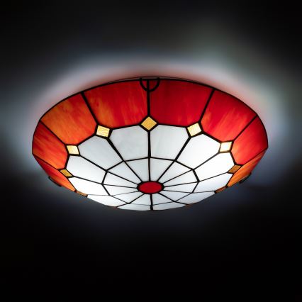 Brilagi - Plafoniera Tiffany in vetro colorato SIENNA 2xE27/60W/230V Ø 40 cm
