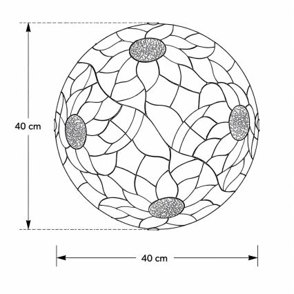 Brilagi - Plafoniera Tiffany in vetro colorato SUNFLOWER 2xE27/60W/230V Ø 40 cm