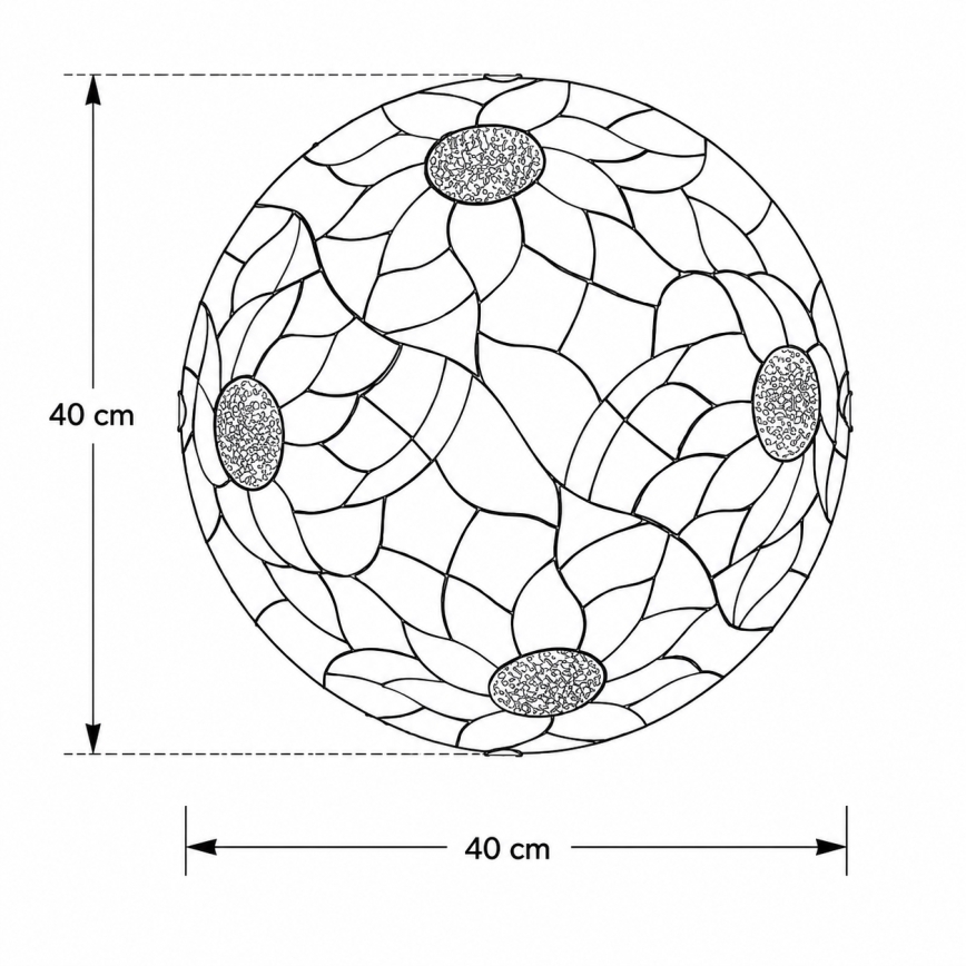 Brilagi - Plafoniera Tiffany in vetro colorato SUNFLOWER 2xE27/60W/230V Ø 40 cm