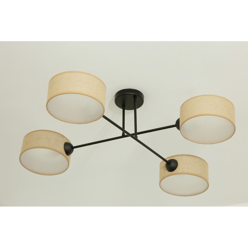 Brilagi - Plafoniera VIRGO 4xE14/40W/230V beige/nera
