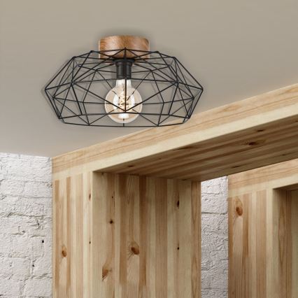 Brilagi - Lampada da soffitto WOODY BASKET 1xE27/60W/230V Ø 40 cm rovere/noce