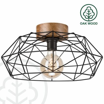 Brilagi - Lampada da soffitto WOODY BASKET 1xE27/60W/230V Ø 40 cm rovere/noce